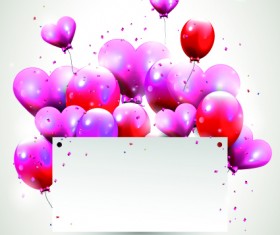 Happy birthday balloons of greeting card vector 09