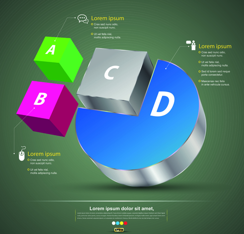 Creative 3D Infographic design vector 05