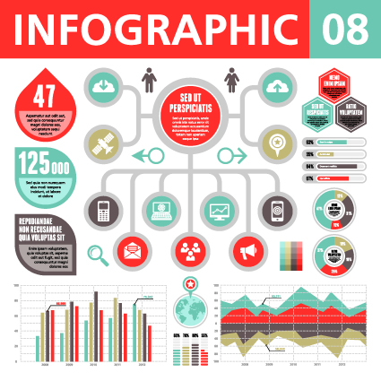 Vector Infographics and chart set 01