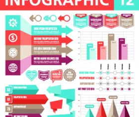 Vector Infographics and chart set 03