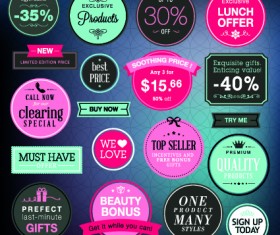 Vector Labels discounts sale set 01