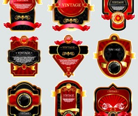Luxury Vintage label vector 03