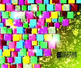 Colorful square vector background art 03