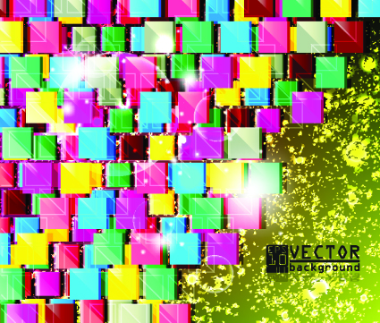 Colorful square vector background art 03