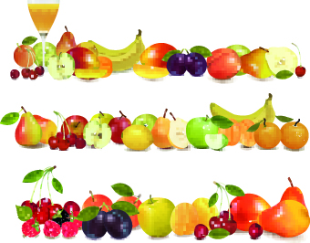 Realistic fruit vector Illustration set 03