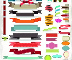 Different Ribbons elements vector set 01