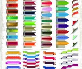 Different Ribbons elements vector set 03