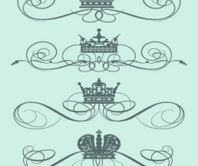 Royal crown decor vector 01