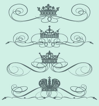 Royal crown decor vector 01