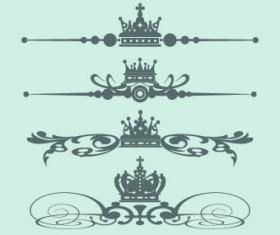 Royal crown decor vector 02