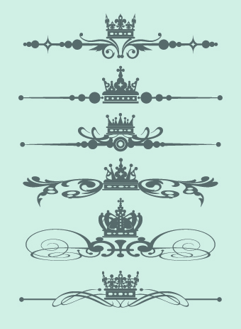 Royal crown decor vector 02