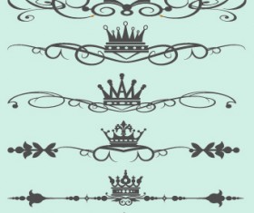 Royal crown decor vector 03
