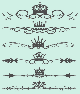 Royal crown decor vector 03