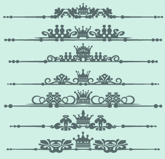 Royal crown decor vector 04