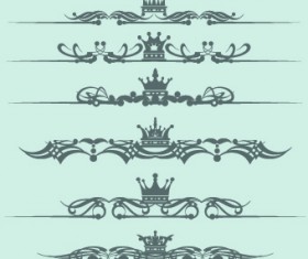 Royal crown decor vector 05