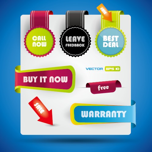Special offer sale labels stickers vector 03
