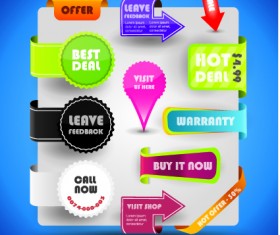Special offer sale labels stickers vector 04