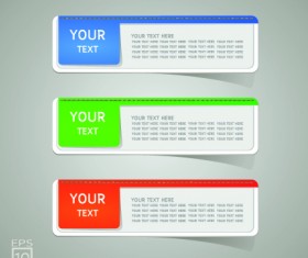 Colored Sticker label design vector 04