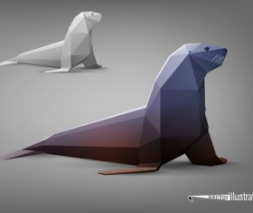 Vector Origami animal model set 02