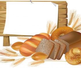 Bread with wheat vector 01