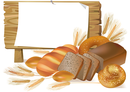 Bread with wheat vector 01