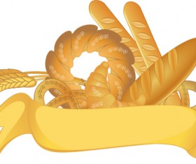 Bread with wheat vector 02