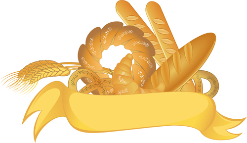 Bread with wheat vector 02