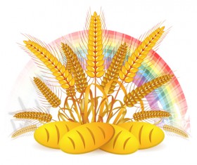 Bread with wheat vector 05