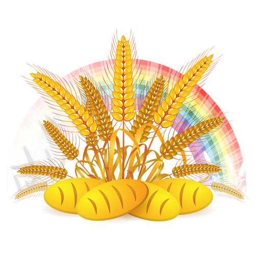 Bread with wheat vector 05