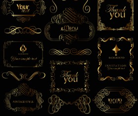 luxurious Golden Ornaments elements 01