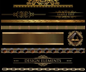 luxurious Golden Ornaments elements 03