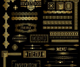 luxurious Golden Ornaments elements 04