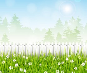Spring Elements with Green background 04