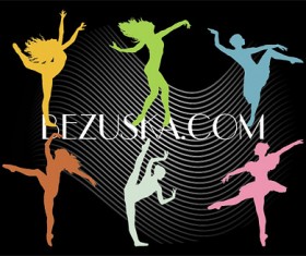 Dancing silhouette peoples vector