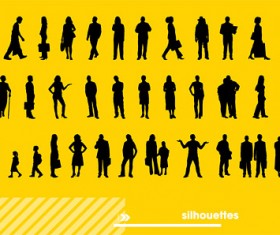Various people silhouettes vector