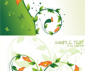 Flowers green background vector