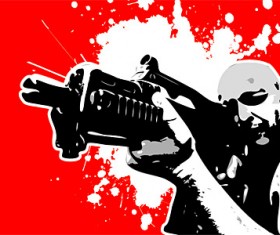 Shooting people vector graphic