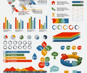 Business Graphic data report 01 vector set