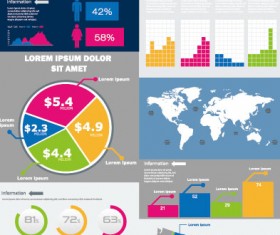 Business Graphic data report 04 vector set