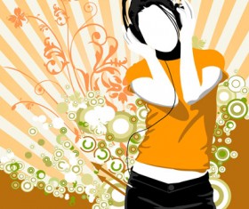 Music girl vector