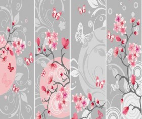 Different Floral background vector graphic