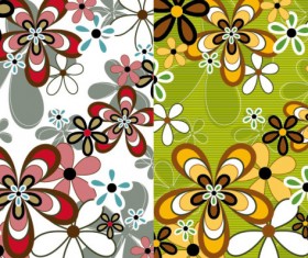 Lovely flowers elements background art vector