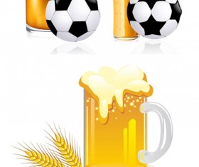 Beer and football vector set