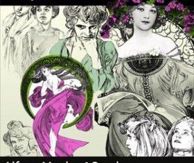 Alfons Mucha Photoshop Brushes