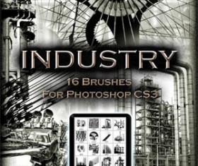 16 INDUSTRIAL Photoshop Brushes