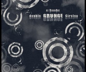 Double Grunge Circles Photoshop Brushes
