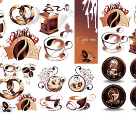 Retro coffee style vector set