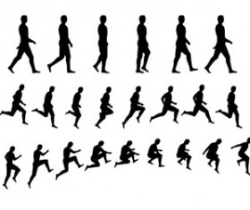Character movement silhouette vector