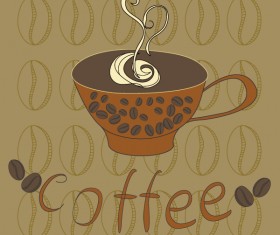 Hand-painted coffee cup vector