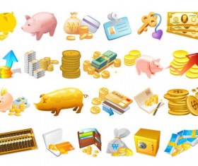 Financial and monetary cartoon vector set